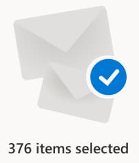 376 items (emails) selected